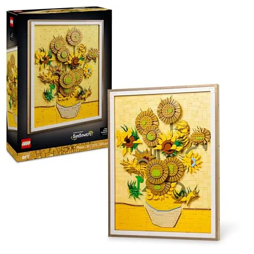 LEGO Art Vincent van Gogh: Los Girasoles, Maqueta 3D para Construir para Adultos de Obra de Arte, Flores Artificiales y Decoración del Hogar, Construcción Creativa, Regalo para Mujeres y Hombres 31215