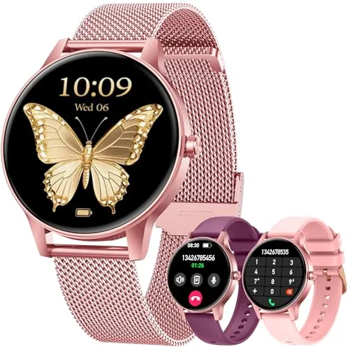 Reloj Inteligente Mujer Smartwatch con Llamada：1.27" TFT Smart Watch 280mAh Bluetooth IP68 Impermeable con Frecuencia Cardíaca SpO2 Sangre Presión Arterial Monitor Sueño 110+Deportivo para Android iOS