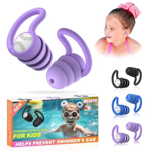 Tapones para los Oídos para Natación para Niños (2-9 años) - 3 Pares de Tapones de Silicona Suave Reutilizables para Nadar, Perfectos para el Surf, la Piscina, la Ducha y Otros Deportes Acuáticos