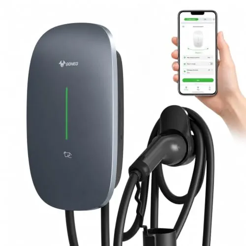 GONEO Wallbox 11kW Cargador Coche Electrico con App, Cable Tipo 2 de 7M, (16A,400V) RFID, IK10, IP65, con RCD Tipo A 30 mA CA + 6 mA DC