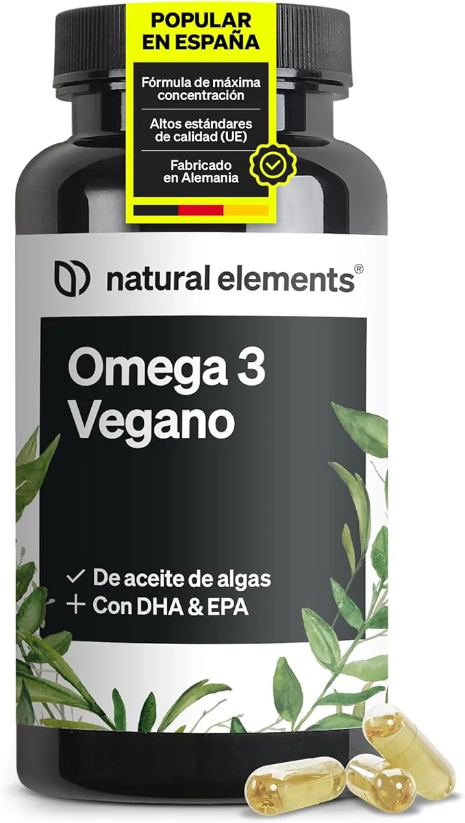 Omega 3-1444mg de Aceite de Algas (DHA + EPA 675mg) - 90 cápsulas blandas clínicamente probadas