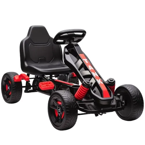AIYAPLAY Kart Pedales para Niños Embrague Automático +3 Años 50 kg Rojo