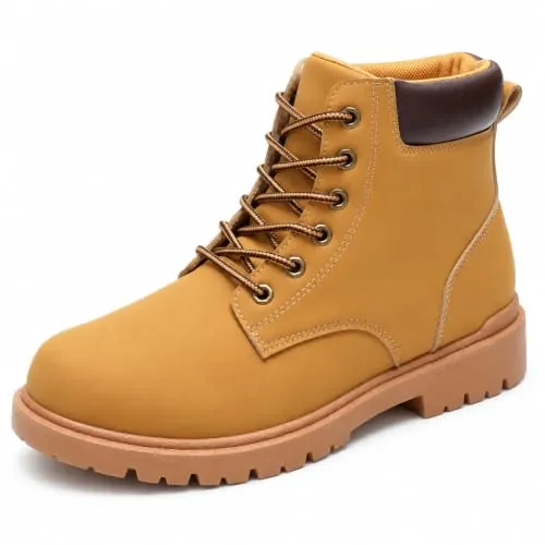 JOMIX Botines Hombre Con Cordones Ajustables Para Un Ajuste Cómodo A Tu Pie Botines Hombre Invierno Con Cuello Acolchado Suela De Relieve Y Tirador Trasero Para Un Estilo Urbano,Camel,42 EU
