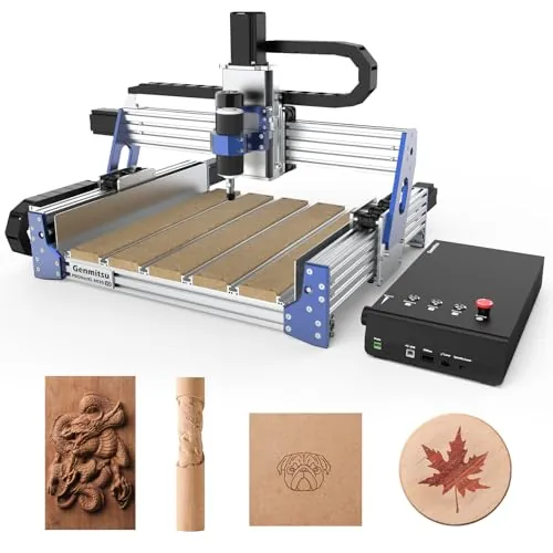 Máquina enrutadora CNC Genmitsu PROVerXL 4030 V2, velocidad rápida para madera, metal, máquina de grabado de 3 ejes actualizada con motor de circuito cerrado y tornillo de bola, 400 x 300 x 110 mm