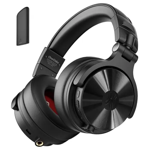 OneOdio Studio MAX 1 Auriculares DJ Inalámbricos, 120H Autonomía, Audio Hi-Res/LDAC, 20ms Baja Latencia, Conexión Dongle/Bluetooth 5.3/3,5 mm/6,35 mm para Monitores, Guitarra, Teclado y Podcast