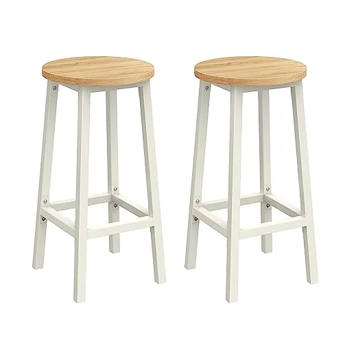 VASAGLE Juego de 2 Taburetes Altos de Cocina, 32 x 32 x 64 cm