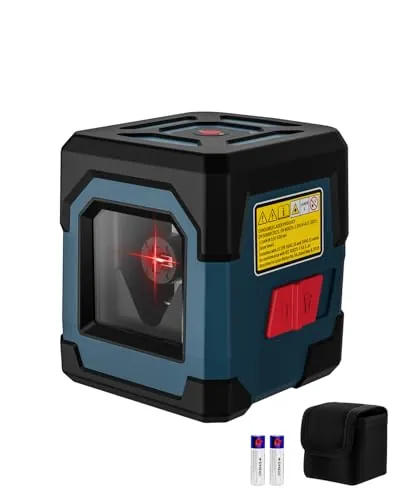 RockSeed Cruz Nivel láser Horizontales y Verticales Giratorio 360 ° Nivel Autonivelante de vías con Modo Manual/Autonivelante IP54 Bolsa de tela, Batería Incluida