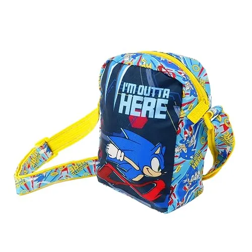Sonic The Hedgehog Bolso para Niños, Diseño Sonic el Erizo, Bolso Ajustable, Regalo Niños y Adolescentes