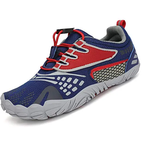 SAGUARO Calzado Descalzos Niños Zapatillas de Trail Niñas Transpirables Minimalistas Zapatos de Deporte Antideslizantes Fitness Barefoot Zapatillas Senderismo Exterior Azulprofundo 28 EU