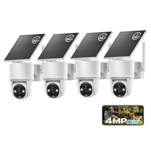 Tical 4MP Camara Vigilancia WiFi Exterior Solar sin Cable con Batería
