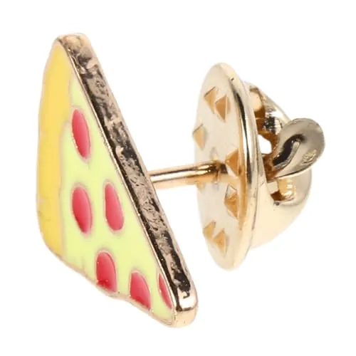 WATIIFUFU Pin de Pizza Esmaltado Divertido para Ropa y Bolsos, Broche de Solapa Pequeño de Metal Diseño de Dibujos Animados, Accesorio Vintage Adultos, Obsequio Compacto