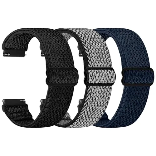 Janpso Correas de 22mm compatible con Amazfit GTR 4/3/3 Pro/Amazfit GTR 2e/2/Amazfit GTR 47mm/Bip 5/6/Xiaomi Redmi Watch 5 Active/Lite, pulsera deportiva de nailon elástico suave para mujeres y hombre