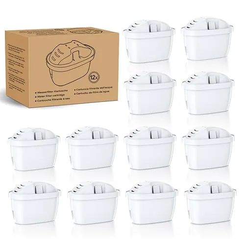 Mutital Cartuchos de filtro de agua de repuesto para filtro de agua Brita Maxtra + Cartuchos de filtro, Aquaphor, Cartuchos de filtro compatible con jarra Brita (12 unidades)