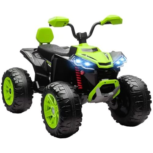 AIYAPLAY Quad Eléctrico para Niños 24V 3-8 Años 2 Plazas 2 Motores Verde