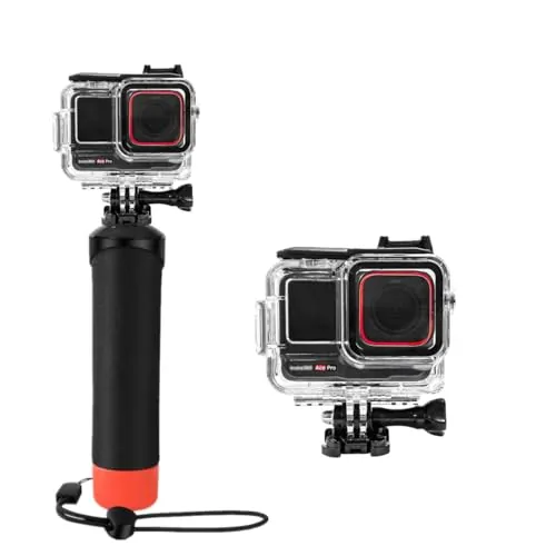 LEWOTE Funda impermeable y agarre flotante compatible con Insta360 Ace Pro, carcasa protectora de buceo submarino con accesorios de soporte para Insta360 Ace Pro