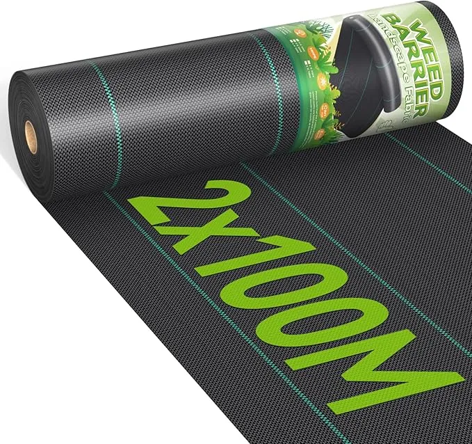 iropro Malla Antihierbas, 2m x 100m, 200m² Malla contra Malas Hierbas, Tela Antihierbas, Tela Geotextil para Control de Maleza, Protección césped Artificial, Lona antimalezas jardín, Anti-UV