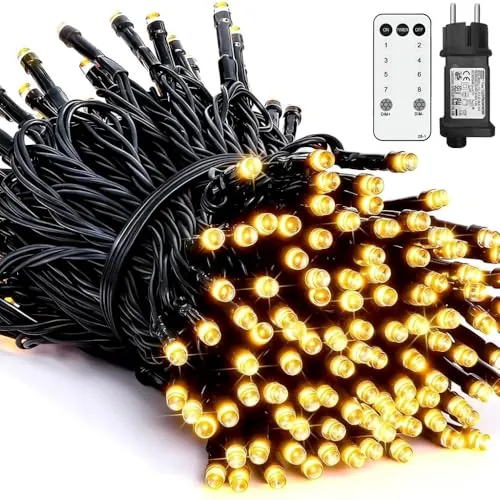 LakiHomi Luces de Navidad, 36M 360 LED Luces de Arbol de Navidad, 8 Modos con Función de Memoria y Control Remoto, Guirnaldas Led para Jardín, Balcón, Interior, Boda, Fiesta - Blanco Cálido