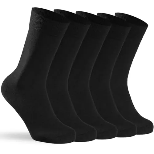 Wamicu Calcetines Hombre Algodón Peinado 5 Pares Suaves Transpirables | Cómodos y Duraderos, Ideales para Todas las Estaciones, Talla 43-46