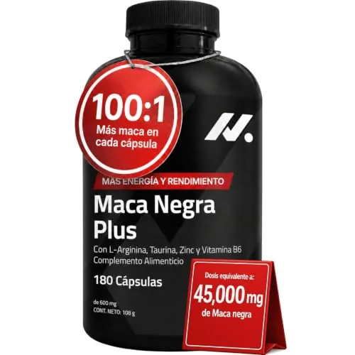 Maca Negra Hombre Alta Dosis 45.000 mg 100:1 con Zinc y B6-180 Cápsulas