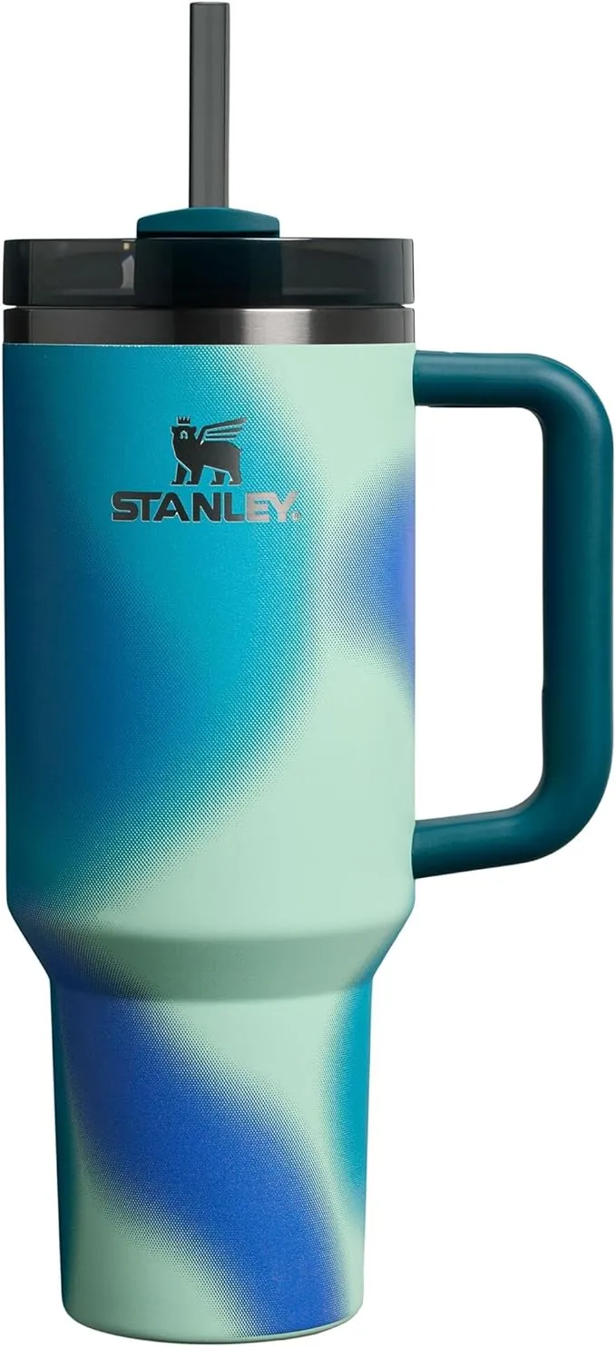 STANLEY Quencher H2.0 FlowState Tumbler 1.2L - Termo Conserva el Frío 11 Horas - Helada Durante 48 Horas - Botella Agua Acero Inoxidable - Taza Termica - Vaso Termico Sin BPA - Coastal Teal Motion