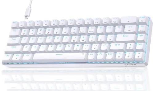 Dierya T68SE Teclado Mecánico Gaming Mini 60% Red Switch Mechanical Keyboard con Retroiluminación LED,Cable USB-Type C,Teclado Ultra-Compacto 68 Teclas Anti-Fantasma US Layout para PC/Windows