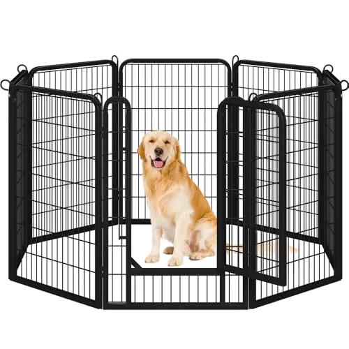 Yaheetech Parque para Perros con Cerradura Integrada 8 Paneles 100cm Alta | Vallas para Perros Grandes para Jardín Interiores Exteriores