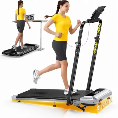 6 en 1 Cinta de Correr Plegable, 12% Inclinación Cinta de Correr