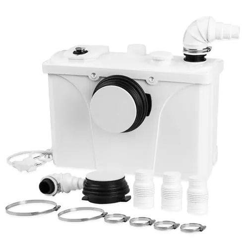 Sonnewelt Triturador Sanitario 700W, Bomba de aguas residuales con sistema de elevación, bombas de aguas residuales 190L / min, para inodoro, ducha y lavabo