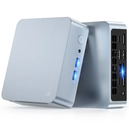 Glorlin GT101 Mini PC AMD Ryzen 5 3500U, 16GB RAM DDR4, SSD NVMe 512GB | 2 salidas HDMI 4K a 60 Hz, WiFi 6, Bluetooth 5.3, Ethernet Gigabit, USB-C