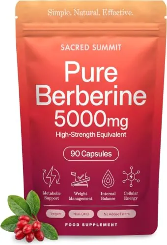 Berberina Pura 500 mg Alta Potencia, Extracto 10:1, 90 Cápsulas
