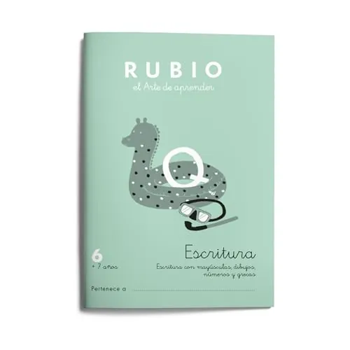 6 Escritura RUBIO | Ejercicios de repetición de letras, palabras, oraciones y números | +7 años
