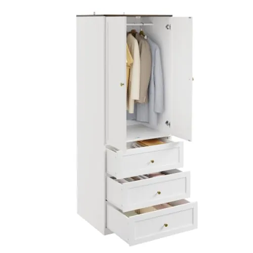 SoBuy Armario Dormitorio Gran Capacidad 55cm de Fondo, 70x55x187cm