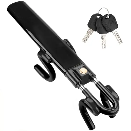 Tevlaphee Antirrobo Coche, Barra Antirrobo Coche, Más Visible, Servicio Pesado, Ajuste Universal, 3 Llaves(Negro)