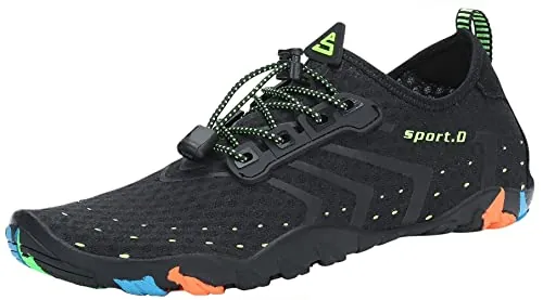 SAGUARO Escarpines Hombre Mujer Zapatos de Agua Ligeros Calzado Playa Transpirables Zapatillas Deportes Acuáticos para Surf Natación Piscina Vela Mares Rocas Río, Negro, 38 EU