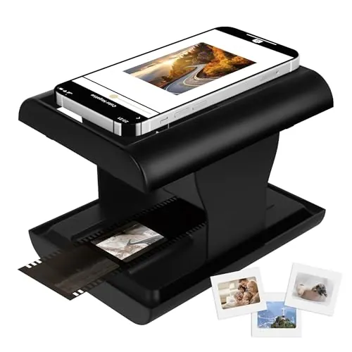 TCNEWCL Escáner de Diapositivas Negativo de 35 mm y películas móviles, conversor de Diapositivas Antiguas a imágenes Digitales, escáner portátil y Plegable con luz LED