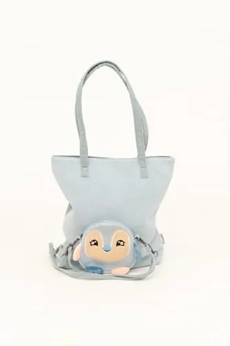 Bolso shopper infantil pingüino azul