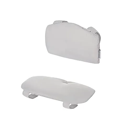 Kinderkraft ENOCK Cojín para trona, Cojín acolchado para amortiguar la madera, Reductor de Asiento 2 piezas, Blandos y Cómodos, Cintas de fijación, Fáciles de limpiar, Gris