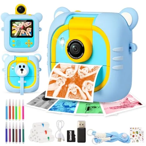 ARNSSIEN Camara Fotos Infantil Instantanea 2,4"Camara instantanea Lente180°