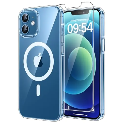 TAURI Funda Magnética para iPhone 12/12 Pro 6.1", Transparente