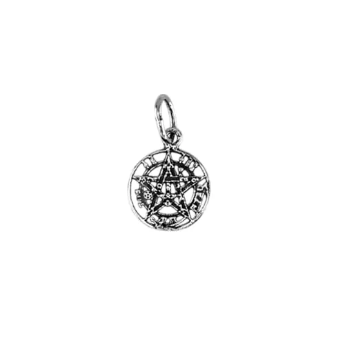 Minoplata Colgante tetragramaton pequeño de Plata de ley vieja 10mm