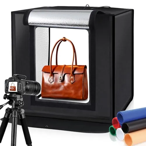 Caja de Luz para Estudio Fotográfico PULUZ Portátil 60x60x60cm, Caja de Luz Fotografía con 120 Luces LED +6 Fondos para fotografía de Joyas y Productos Alimenticios