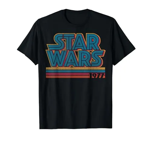 Star Wars Super Retro Striped Logo 1977 Camiseta