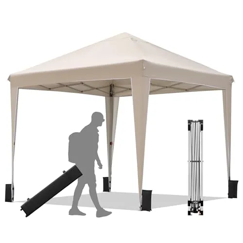 BONTEC Carpa Plegable 3x3m Pop-Up, Resistente al Agua, con Protección UV 50+, Carpa para Exteriores, Fácil Instalación, Carpa de Jardín, Playa, Camping, Resistente al Viento