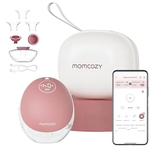 Momcozy M9 Sacaleches Eléctricos Manos Libres con App, 15 Niveles, 24 mm