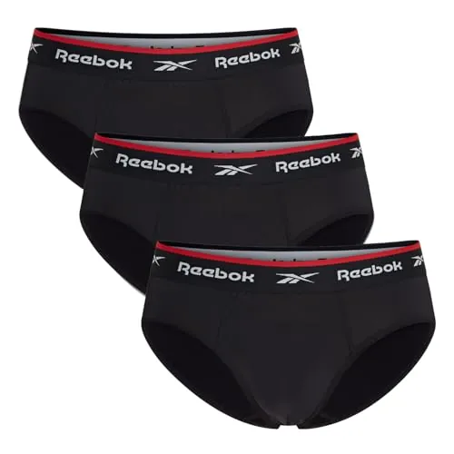 Reebok Wiggins Calzoncillos Slip Hombre | Pack de 3 Slips Deportivos Transpirables y Elásticos | Ropa Interior Hombre, Underwear Deportivo Cómodo