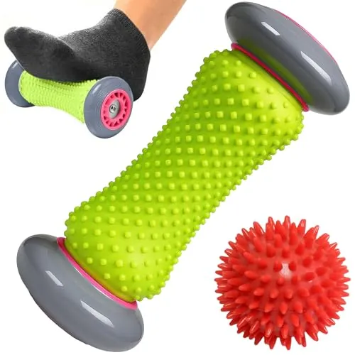 ROMIX Rodillo Masajeador de Pies y Pelota con Pinchos, Fascitis Plantar