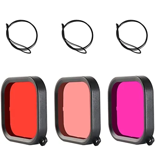FitStill - Filtro de inmersión tricolor, solo compatible con FitStill GoPro Hero 13/12/11/10/9 carcasa impermeable negra (no compatible con carcasas impermeables de aleación de aluminio)