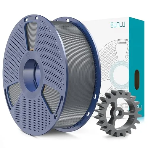 SUNLU PLA+2.0 Filamento 1,75mm, Mejora del Filamento PLA Plus 2.0, 1KG Gris | Más Resistente y Duradero, Filamento PLA+ Mejorado, Paquete al vacío, Precisión dimensional +/- 0.02mm