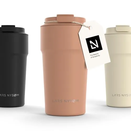 LARS NYSØM Taza Termica Cafe 500ml - Vaso Termo Cafe para Llevar - Aislante