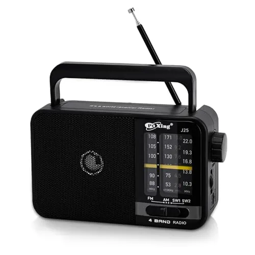 Radio portátil FM Am, Radio de Red y batería para Uso en casa o al Aire Libre, pequeña Bolsa con excelente recepción, Ideal para Personas Mayores, fácil de Usar, Color Negro.